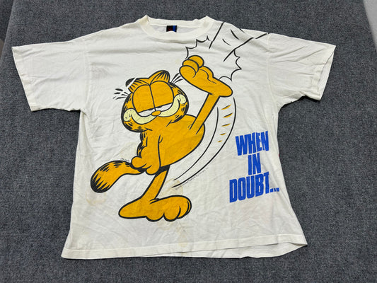 1978 Garfield When In Doubt AOP Tee - White Size XL