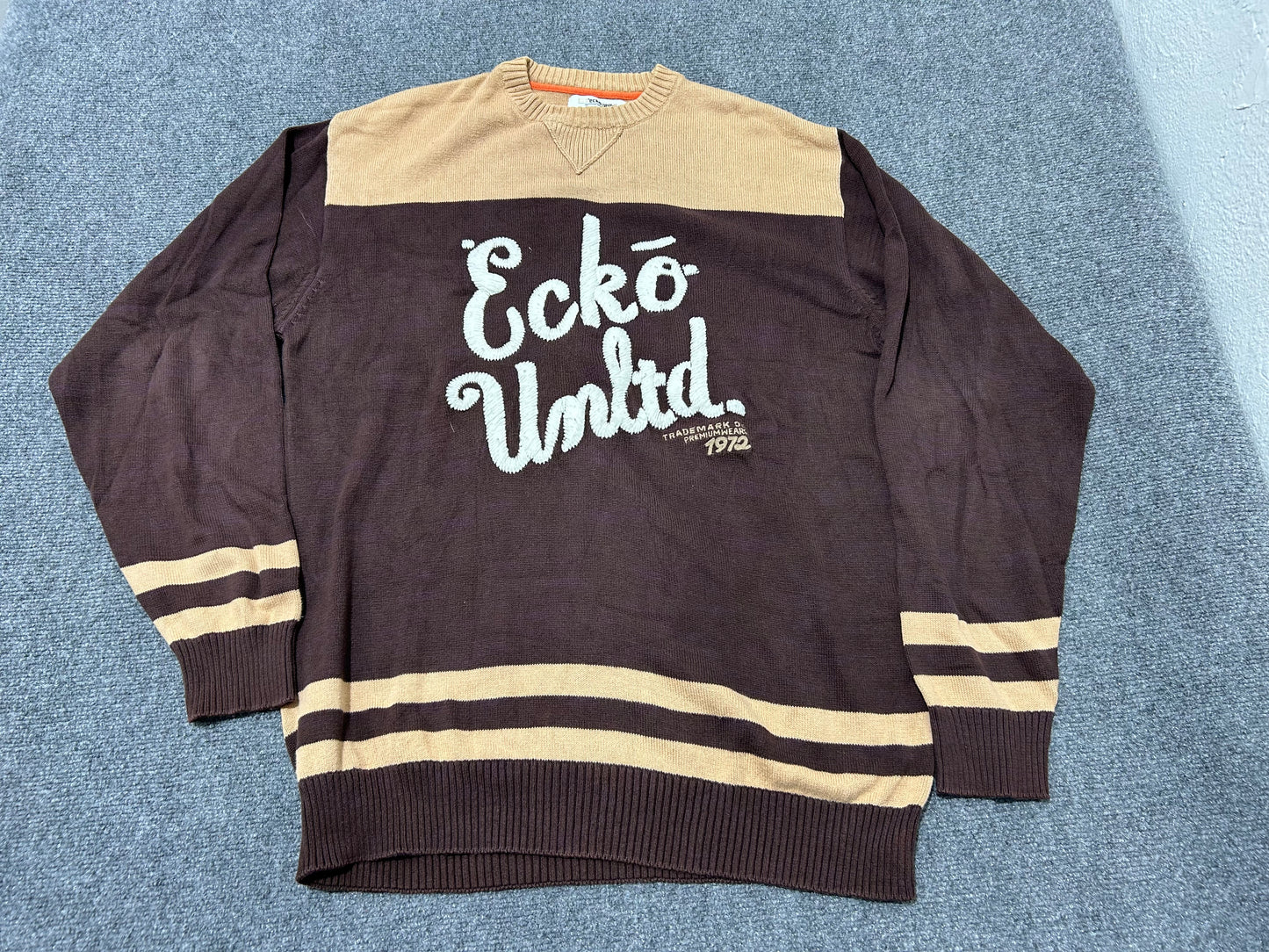 Ecko Knit Crewneck - Brown Size Medium
