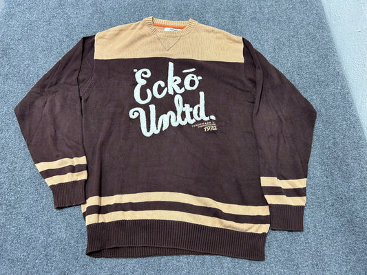 Ecko Knit Crewneck - Brown Size Medium