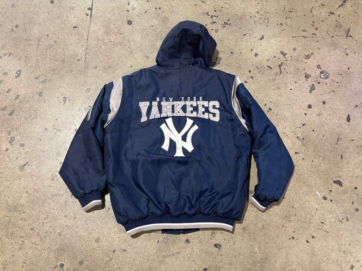 New York Yankees Hooded Jacket - Navy Size Large