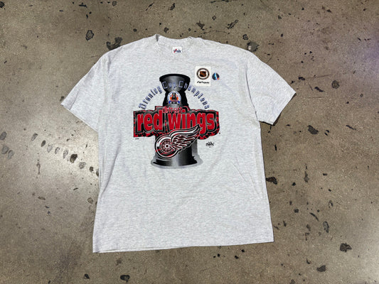 1997 Detroit Red Wings Stanley Cup Tee - Grey Size XL