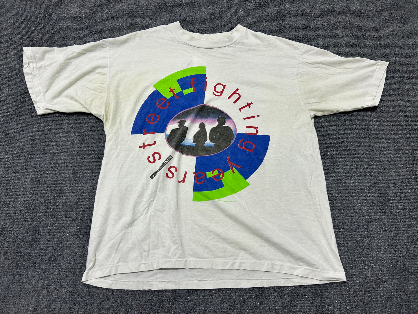 1989 Simple Minds Street Fighting Years Tour Tee - White Size Large