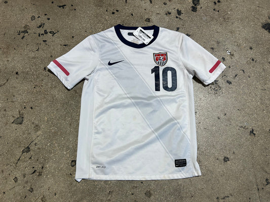 Team USA  Donavan #10 Soccer Jersey - White Size Kids Medium