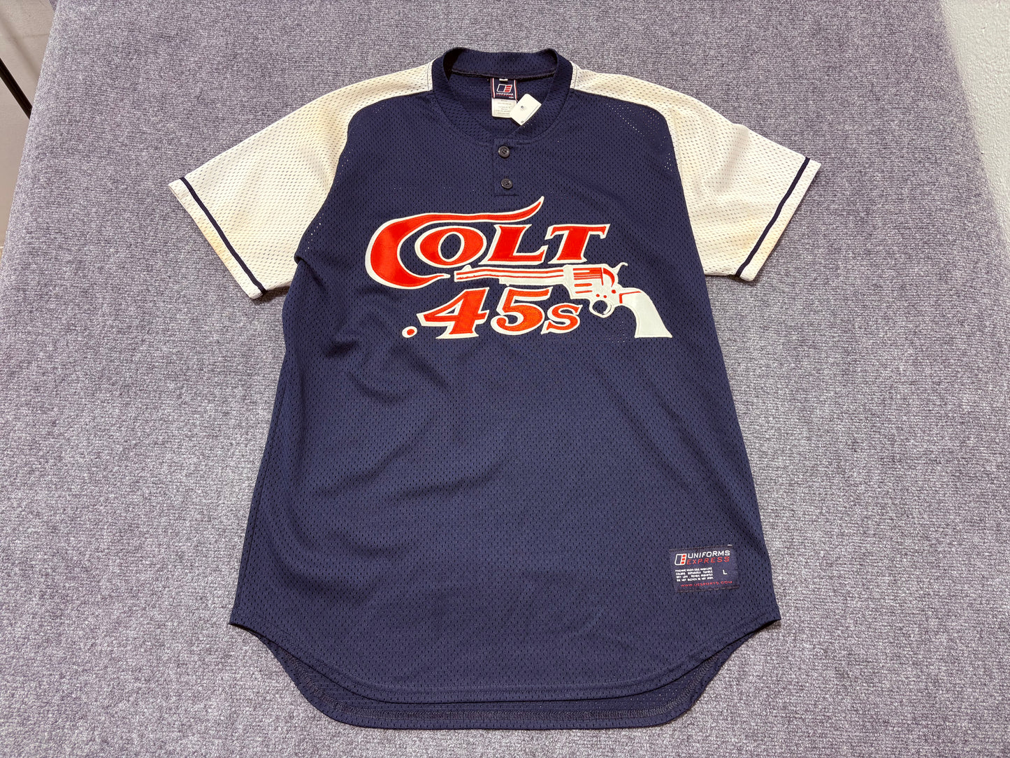 Colt 45 Mesh Baseball Jersey - Navy / Orange Size Large