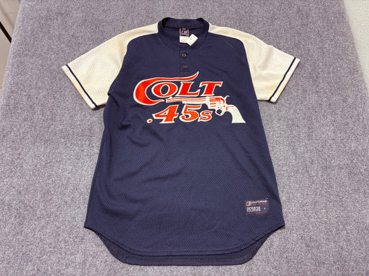 Colt 45 Mesh Baseball Jersey - Navy / Orange Size Large