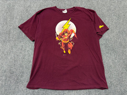 DC Comics The Flash Tee - Burgundy Size XL