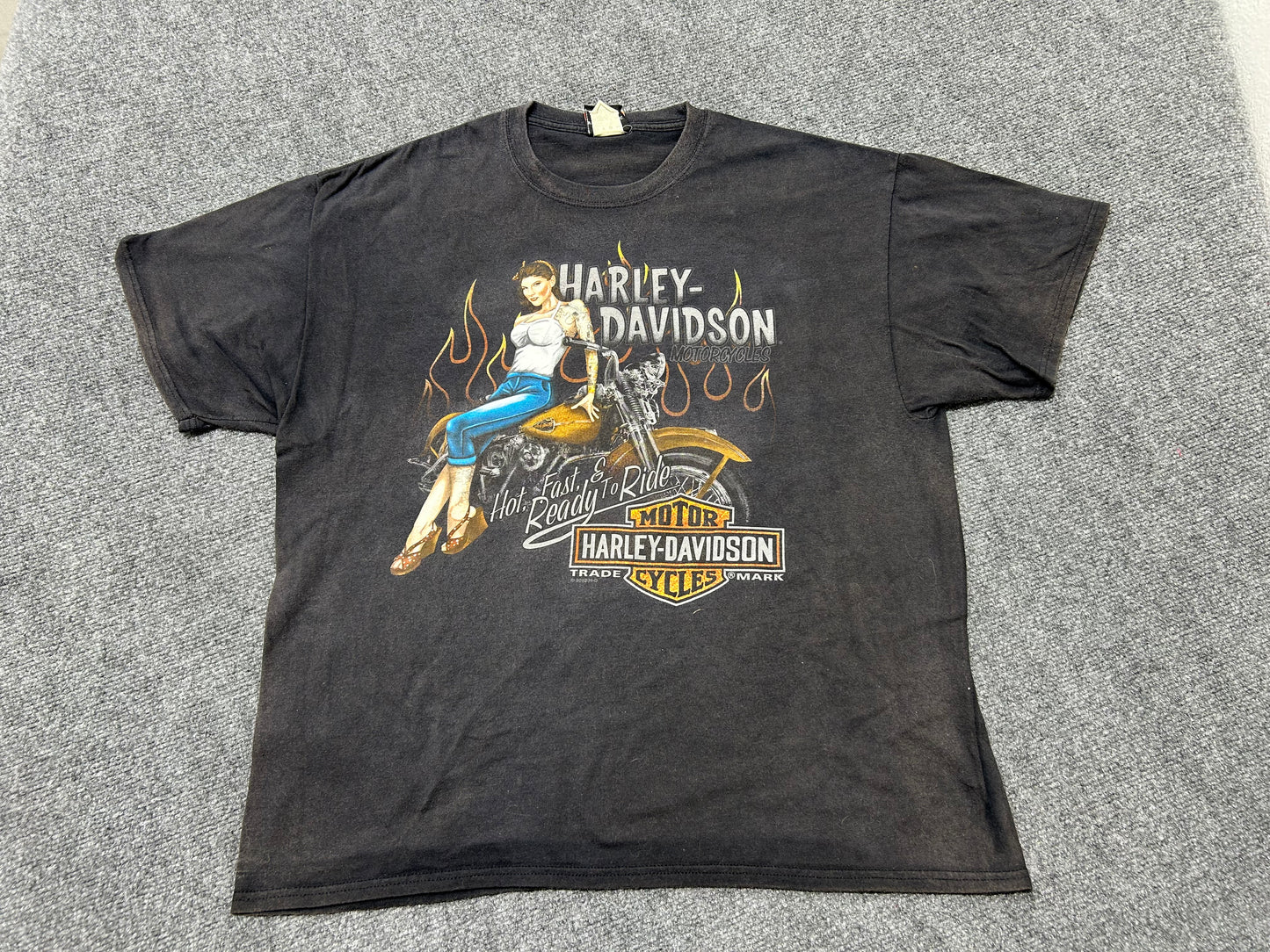 2012 Harley Davidson Tattooed Girl Steve Drane Tee - Black Size XL