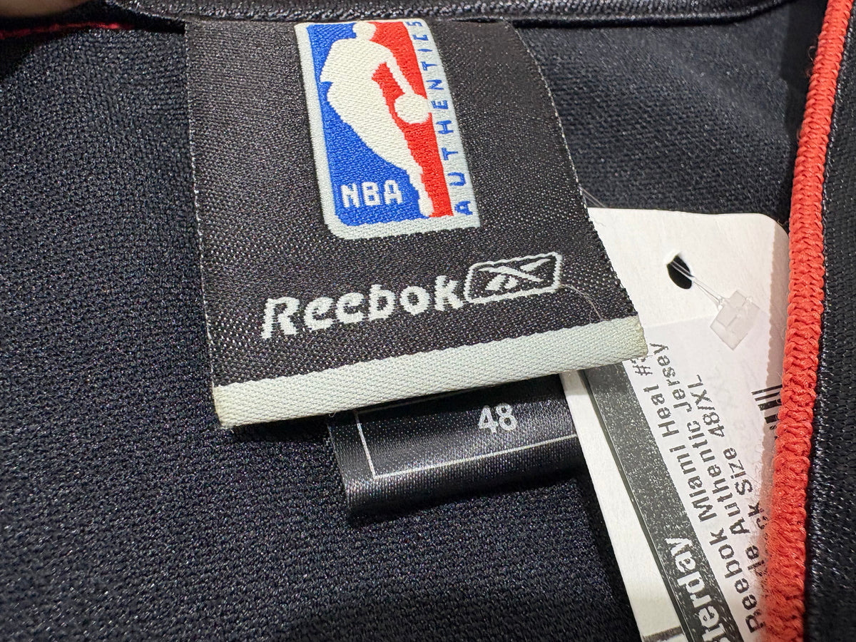 Reebok Miami Heat #3 Wade Authentic Jersey - Black Size 48/XL