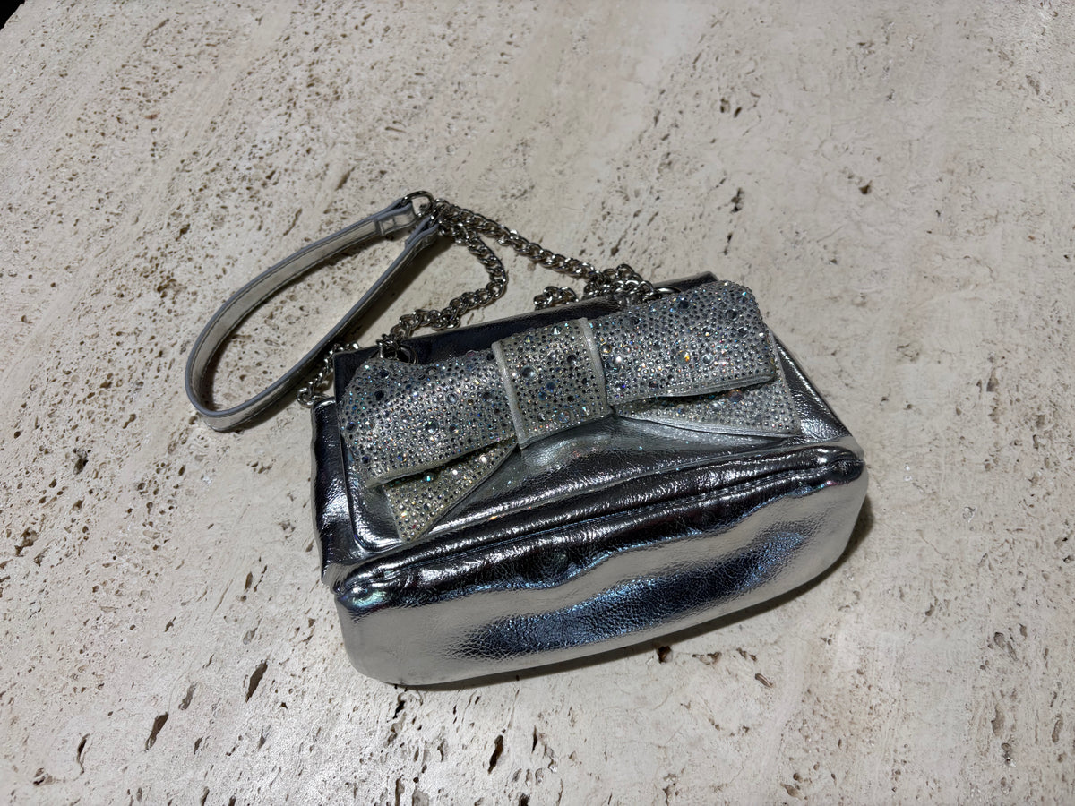 Betsey Johnson Glitter Bow Cross Body Bag