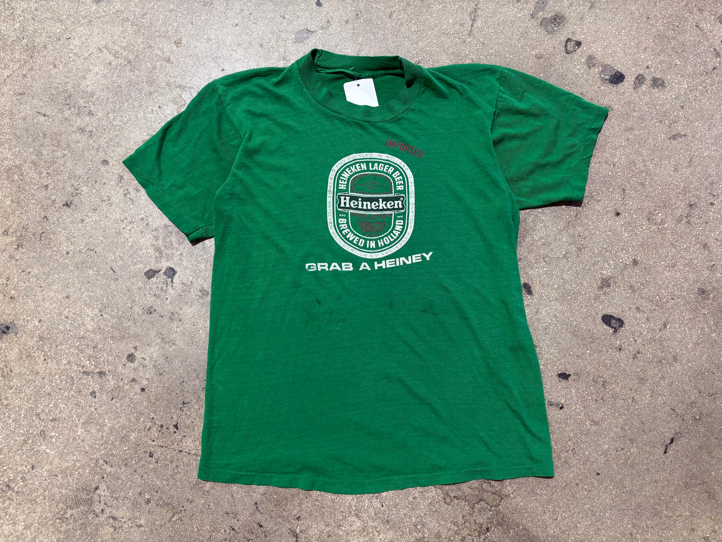80s Heineken Grab A Heiney Tee - Green Size Small