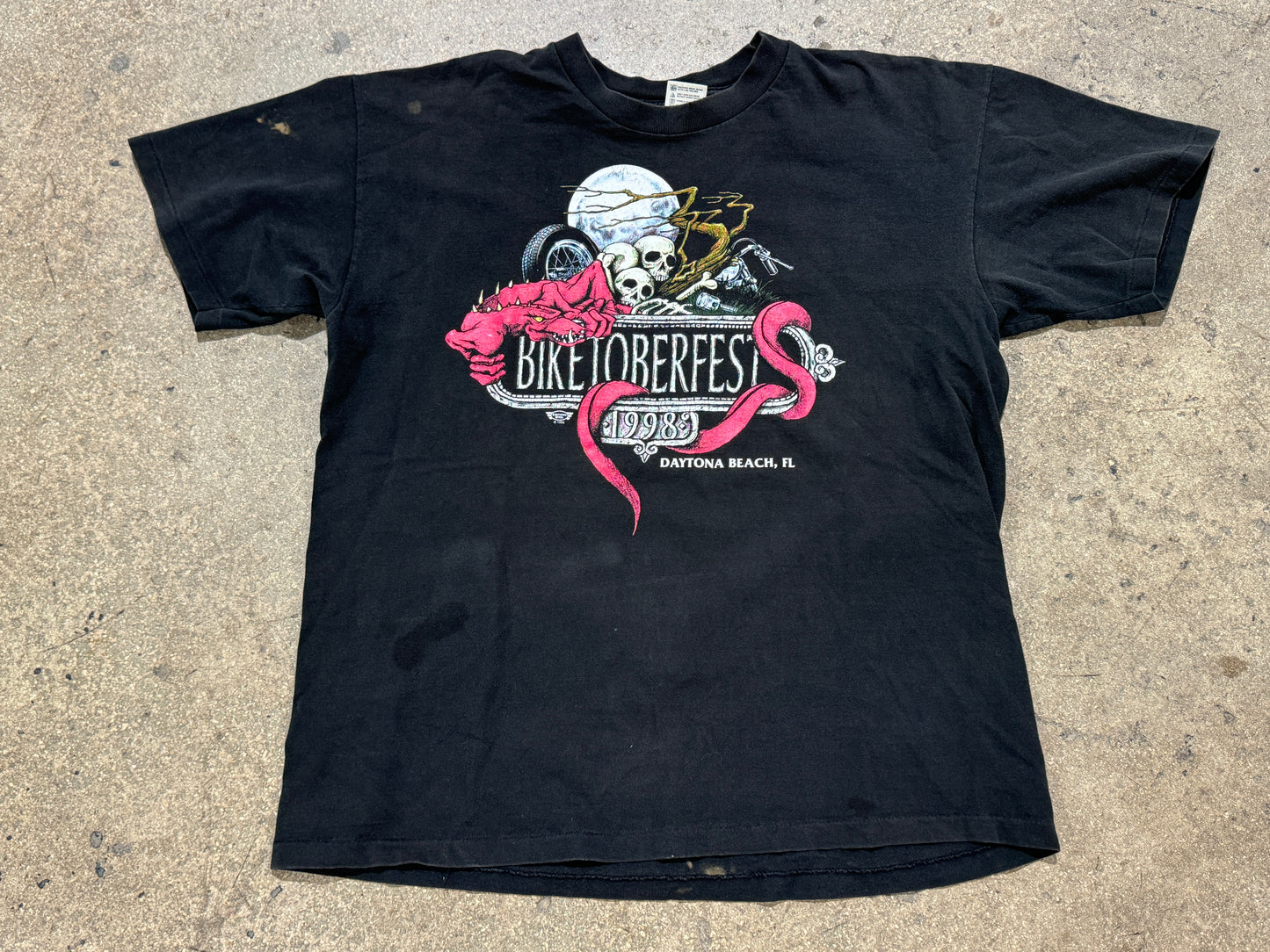 1998 Biketoberfest Tee - Black Size XL