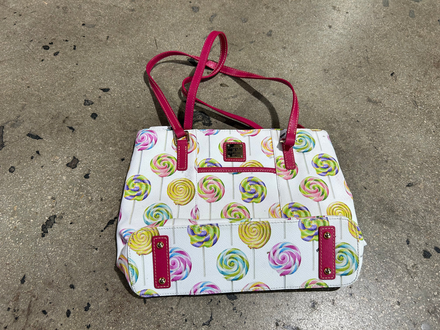 Dooney And Burke Lollipop Pattern Satchel Bag - White