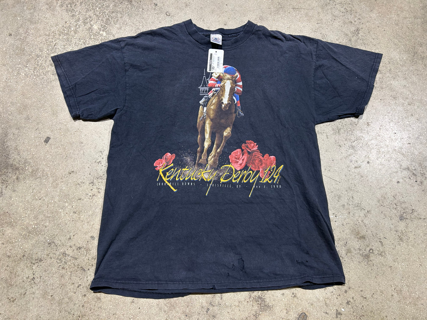 1998 Kentucky derby 124 Tee - Black Size XL