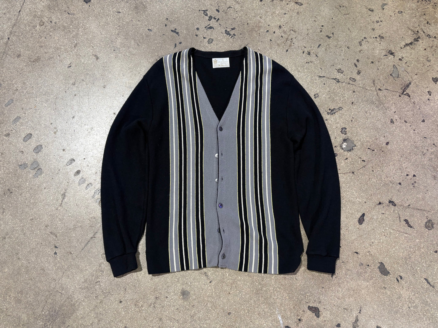 Sears Kings Road Striped Cardigan - Black Size Large