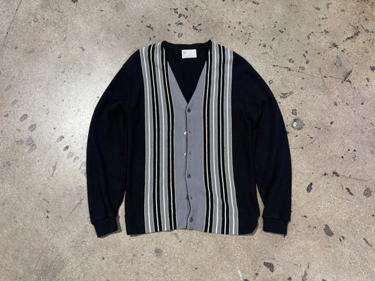 Sears Kings Road Striped Cardigan - Black Size Large