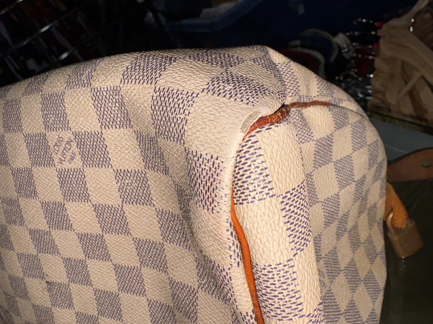 Louis Vuitton Speedy 30 Damier Azur Bag - White