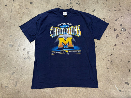 1997 Michigan National Champions Tee - Navy Size XL