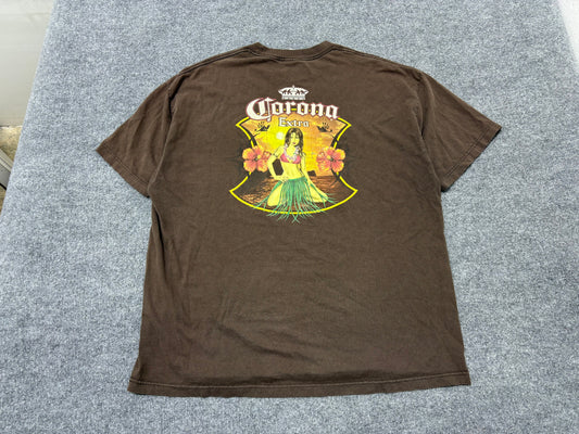 Corona Hawaiian Girl Tee - Brown Size XXL