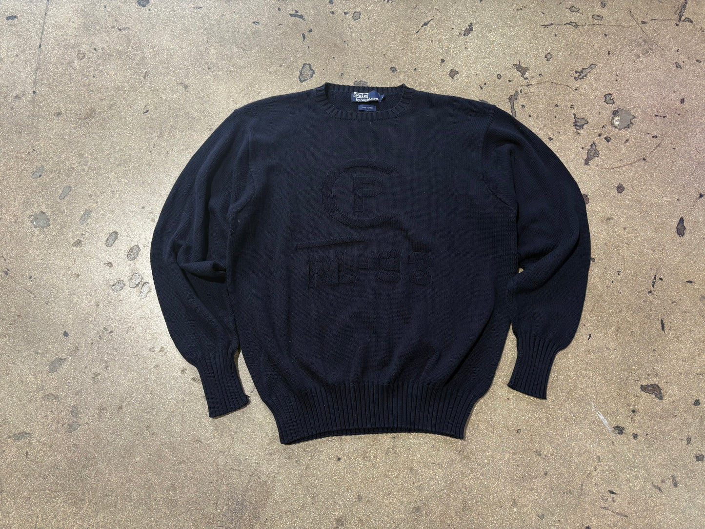 90s Polo Ralph Lauren RL-93 Knit Sweater - Navy Size Large