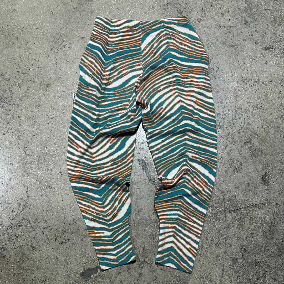 Zubaz Miami Dolphins Zebra Pattern Sweatpants - Teal/Orange Size Small