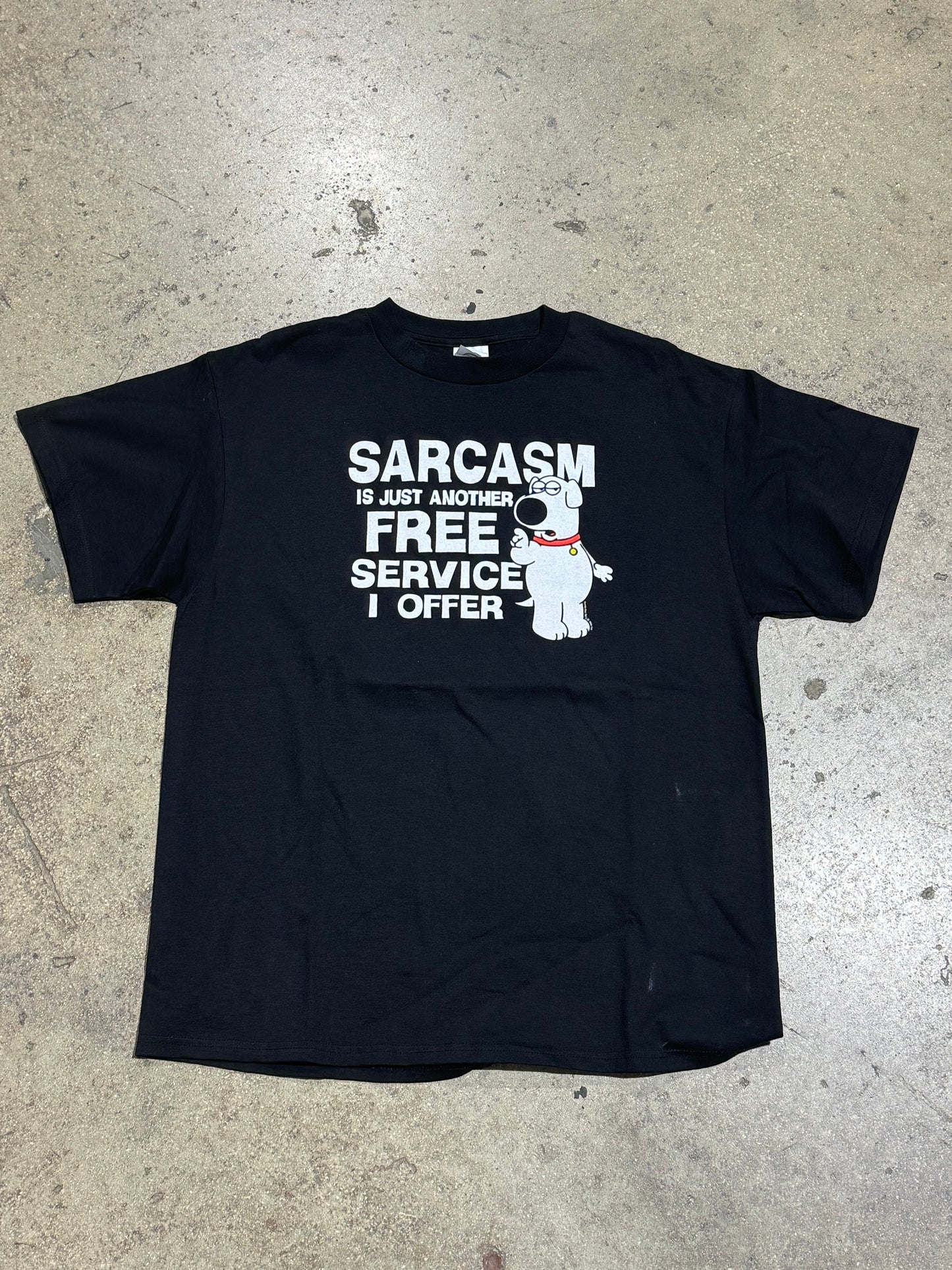 2006 Family Guy Sarcasm Tee - Black Size Large