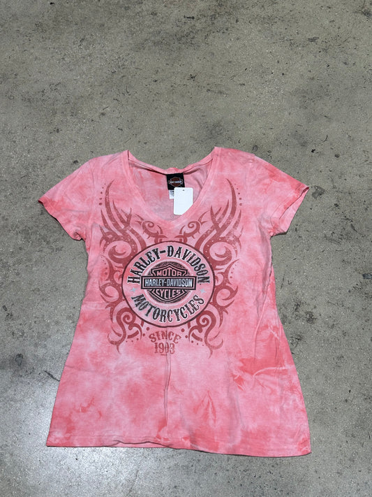 Women's Harley Davidson Y2K Top - Pink Size Medium