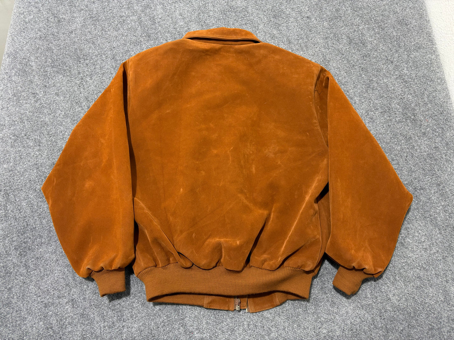 Alta Moda Suede Bomber Jacket - Burnt Orange Size Large