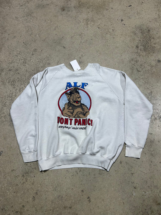 Alf Don't Panic Crewneck - White Size XL