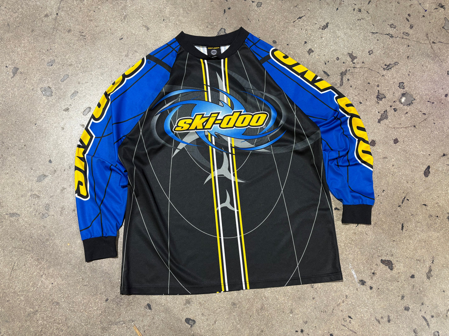 Ski Doo Motocross Long Sleeve Jersey - Blue/Yellow Size XXL
