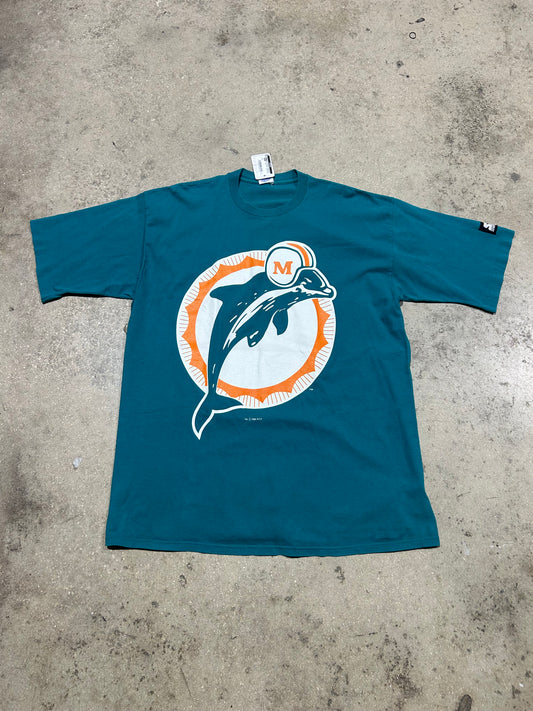 1994 Miami Dolphins Big Logo Tee - Teal Size XL