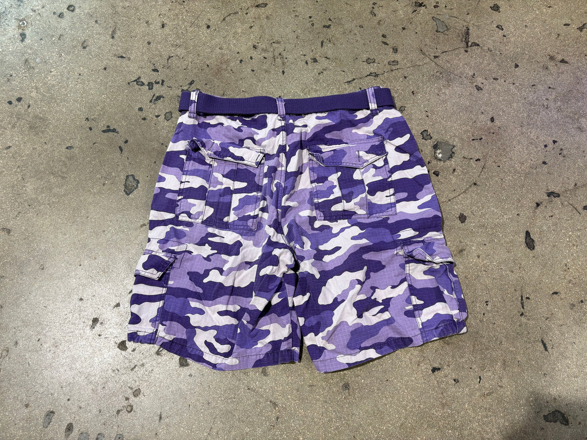 South Pole Camo Cargo Shorts - Purple Size 38