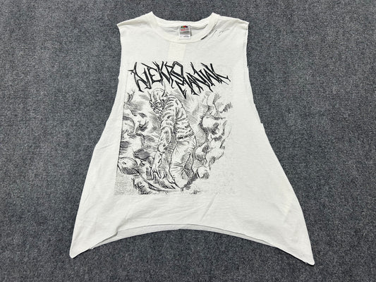Nekro Maniak Cutoff Tee - White Size Large