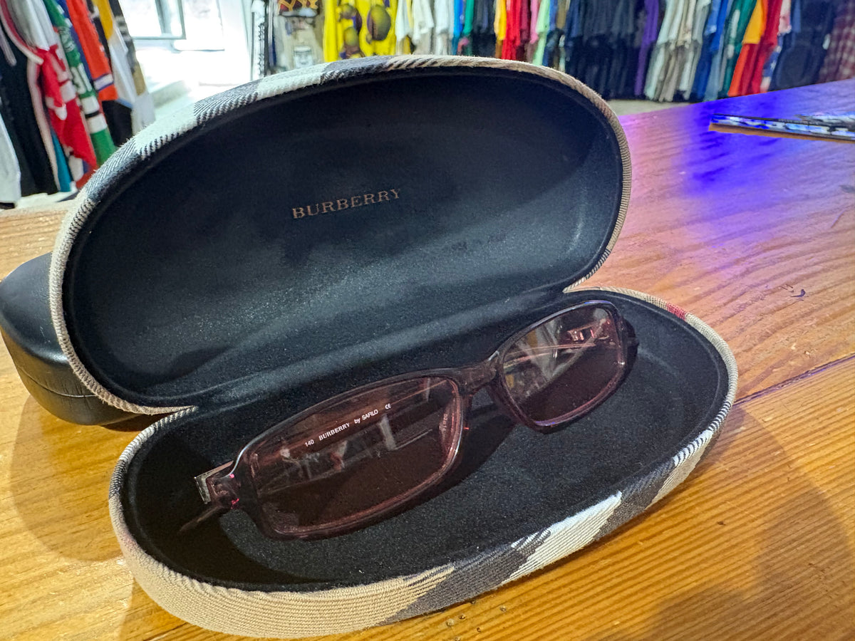 Burberry Thin Framed Glasses w/ Case - Red