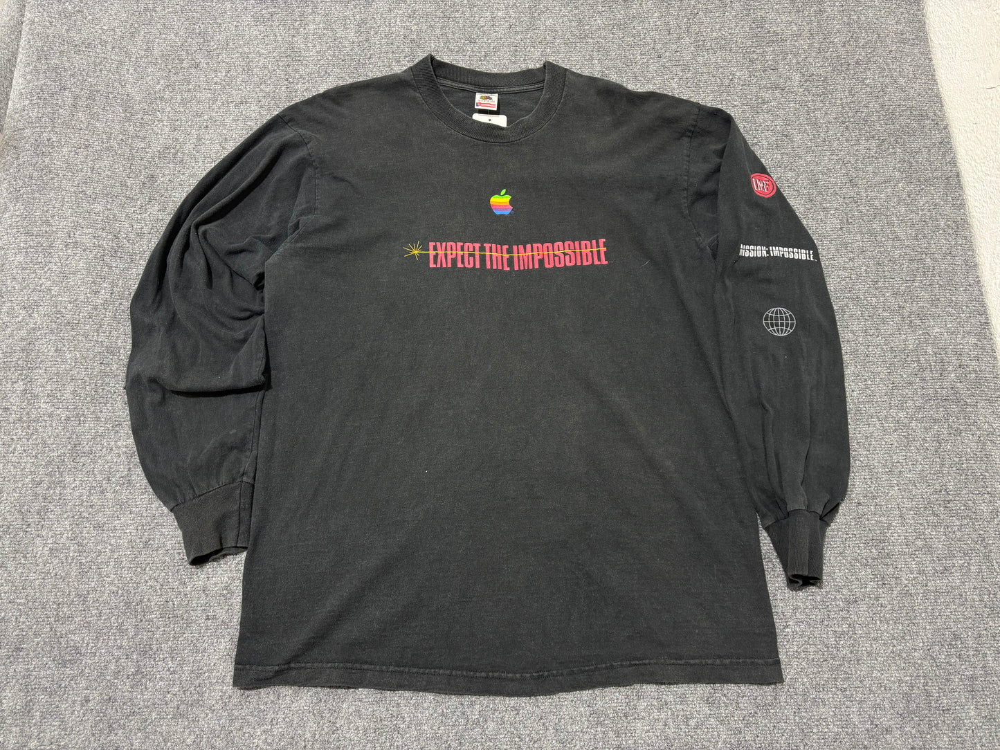 Apple Inc Mission Impossible Long Sleeve Tee - Black Size XL
