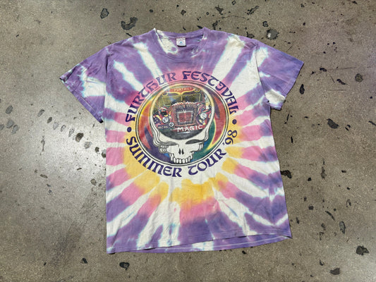 1998 Distressed/Thrashed Grateful Dead Further Festival Tee - Tie Dye Size XL
