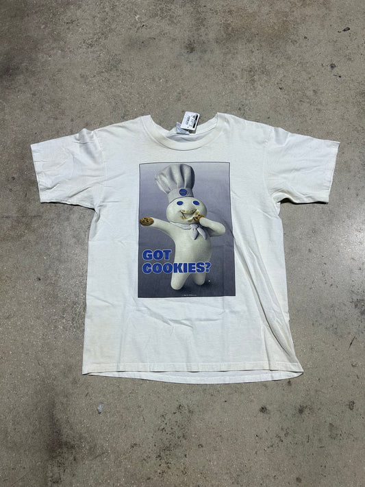 1996 Pillsbury Dough Boy Got Cookies Tee - White Size Large