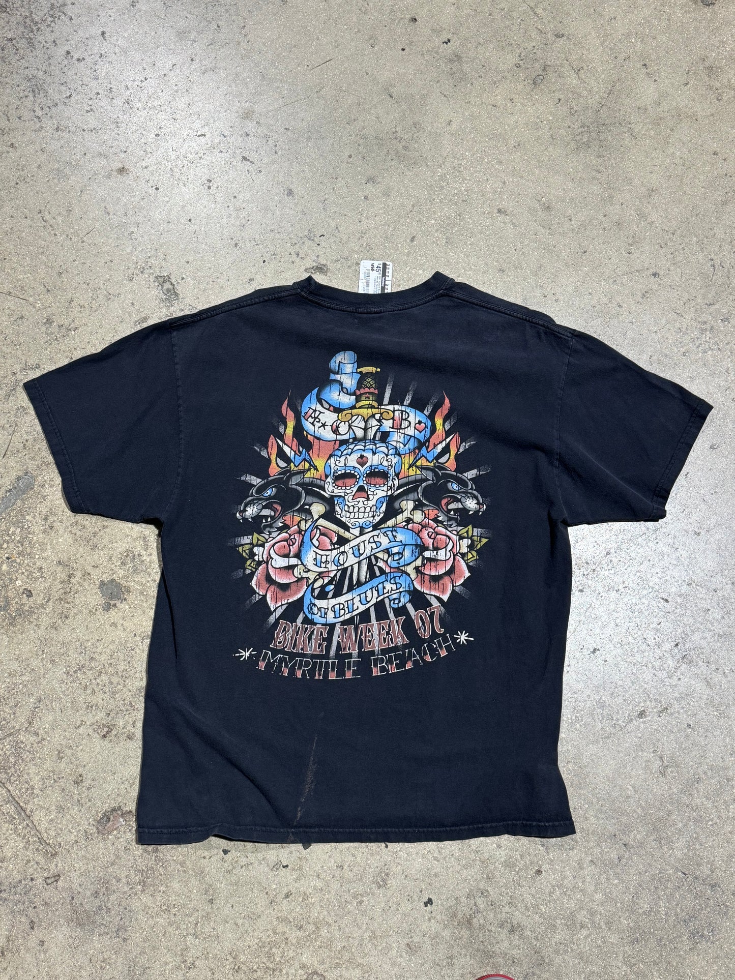 2007 House Of Blues Bike Week Ed Hardy Style Tee - Black Size XL