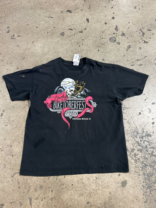 1998 Biketoberfest Tee - Black Size XL (23x26)