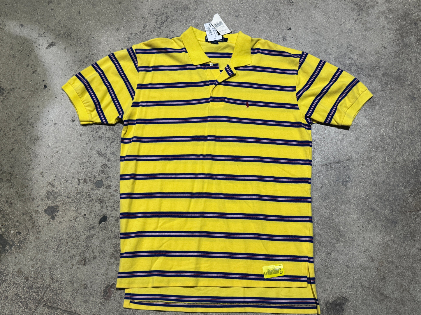 Polo Ralph Lauren Striped Polo Shirt - Yellow/Blue/Red Size Large