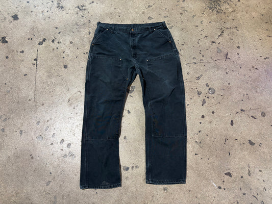 Carhartt Double Knee Carpenter Pants - Faded Black Size 42 x 34
