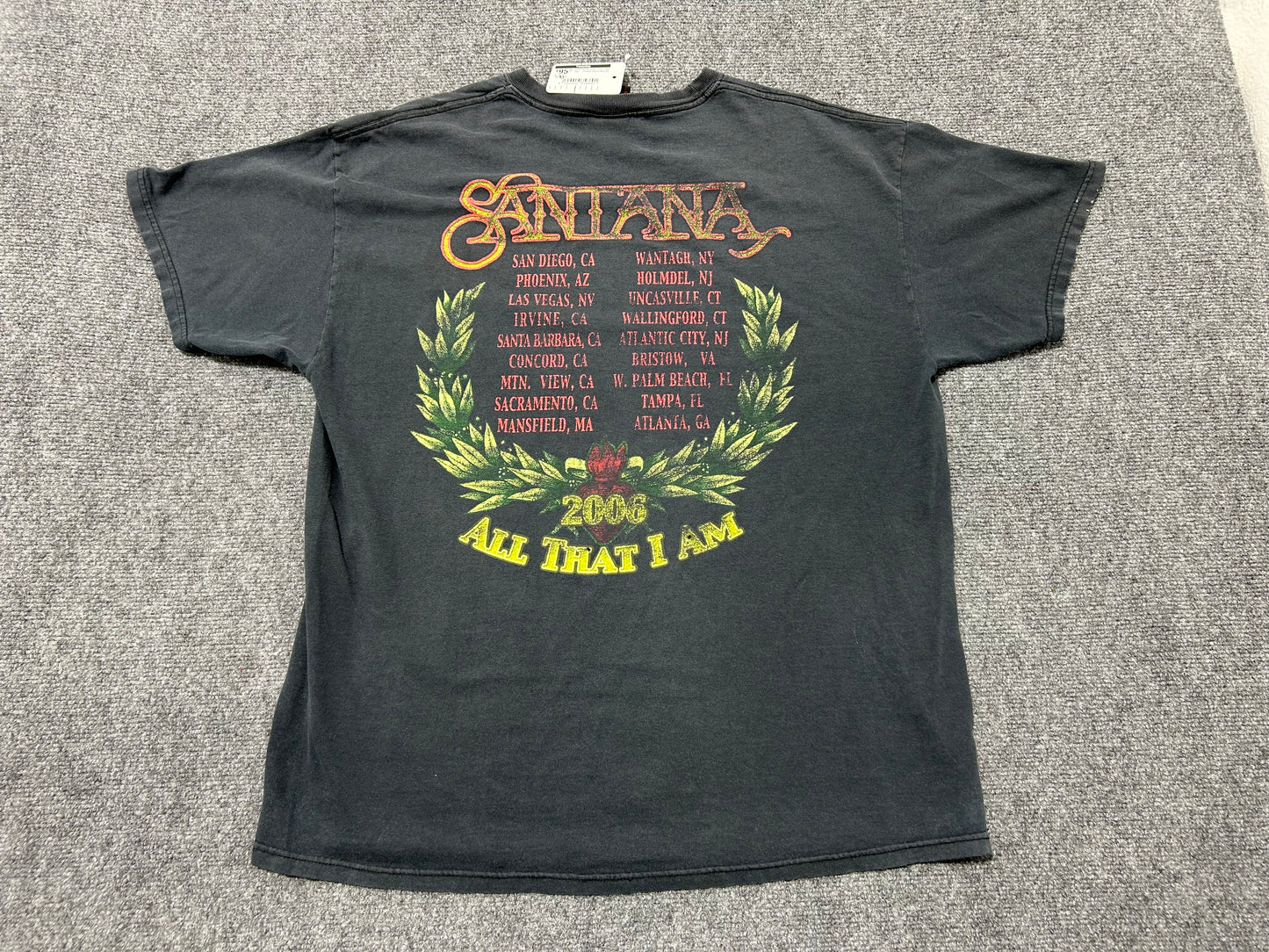 2006 Santana All That I Am Tee - Faded Black Size XL
