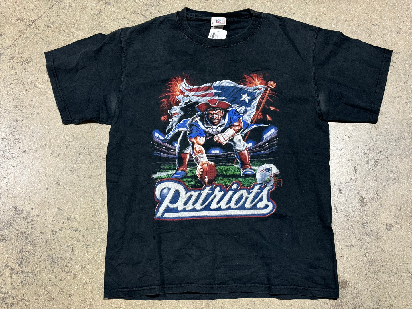 NFL New England Patriots Animated Patriot Tee - Black Size Large