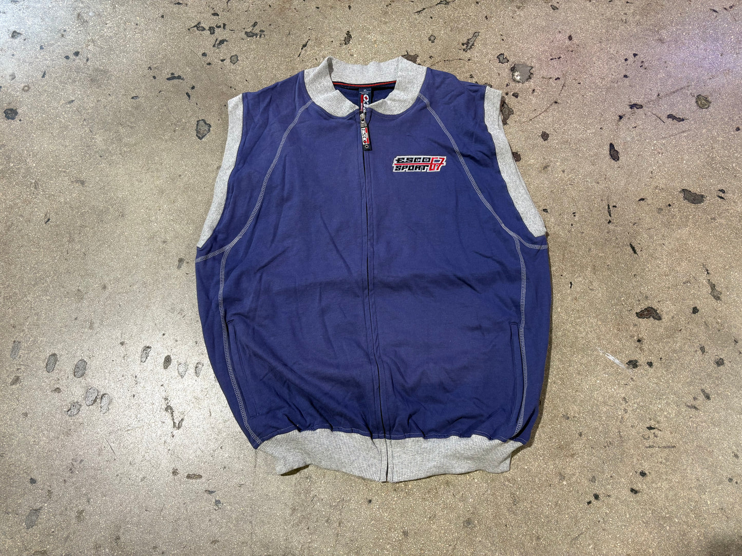 Esco Sport Sleeveless Zip Up - Navy Size XL