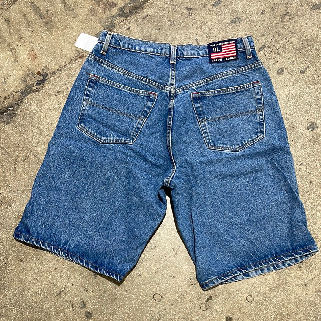 Polo Ralph Lauren Flag Denim Shorts - Blue Size 34