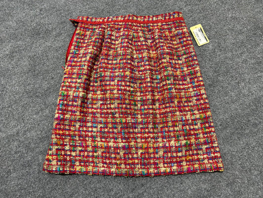 Tweed Dantella Skirt - Red Size 10