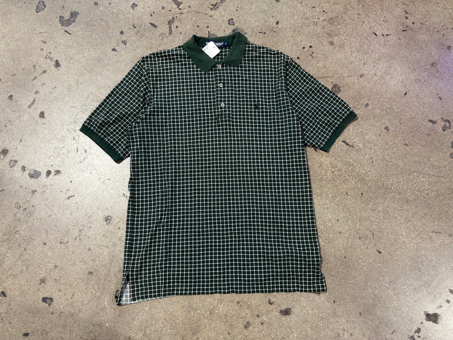 Polo Golf Plaid Polo Shirt - Green Size Large