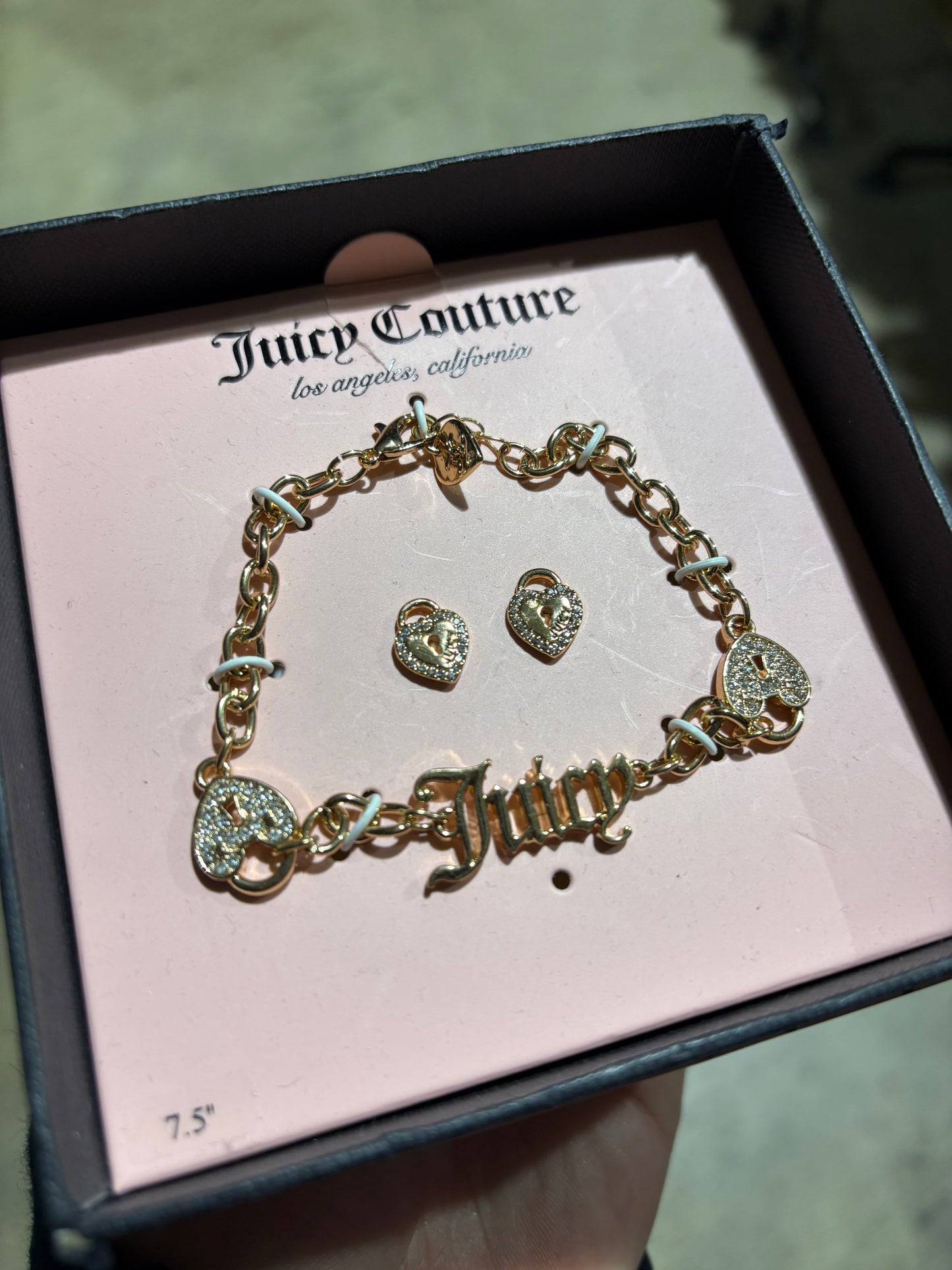 Juicy Couture Earrings / Bracelet Jewelry Set - Gold