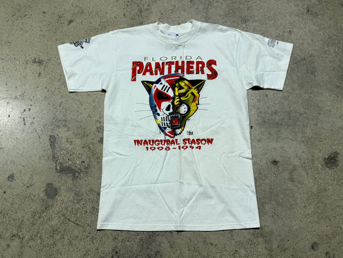 1993 Florida Panthers Inaugural Season Tee - White Size Large