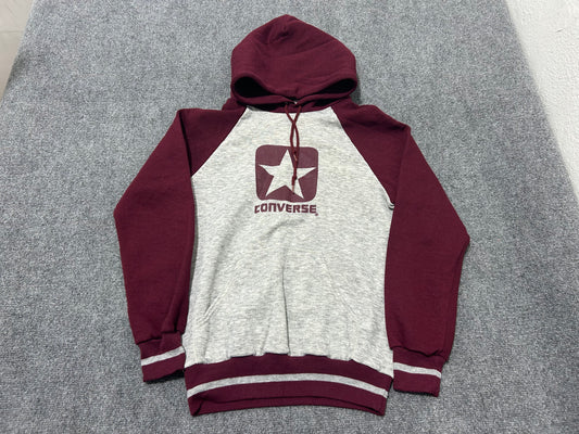 Converse One Star Hoodie - Burgundy/Gray Size Medium