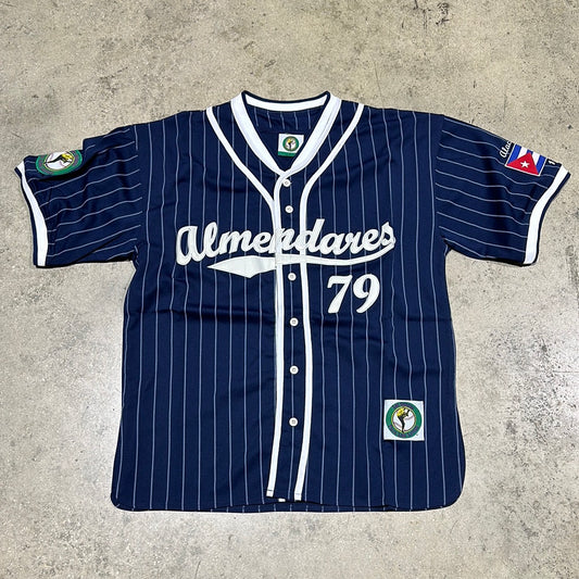 Cuba Almendares Alacranes Baseball Jersey - Navy Size Large